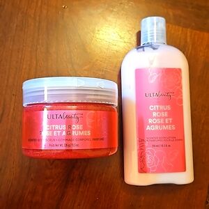 NEW Ulta Beauty Citrus Rose Scented Body Scrub and Body Lotion